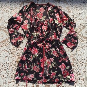 Silky Floral Robe & slip set